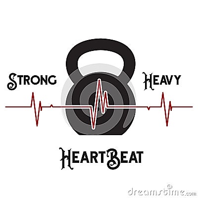 Kettlebell Heartbeat concept Vector Illustration