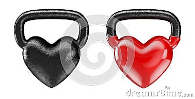 Kettlebell hearts Stock Photo