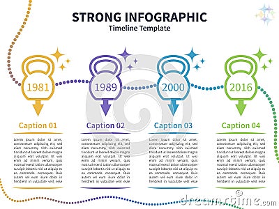 Kettlebell infographic, timeline Vector Illustration