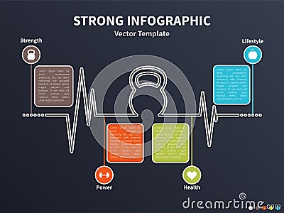 Kettlebell infographic Vector Illustration