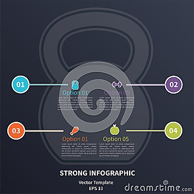 Kettlebell infographic Vector Illustration