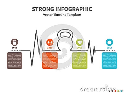 Kettlebell infographic Vector Illustration