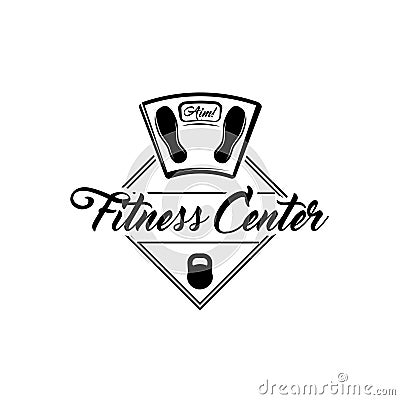 Kettlebell, The scales, weight scale. Fitness center logo. Vector illustration. Vector Illustration