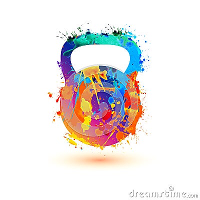 Kettlebell. Splash paint. Vector sign Vector Illustration