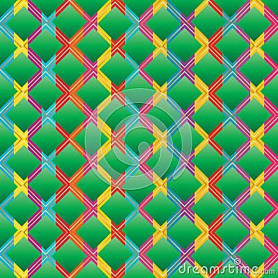 Ketupat diamond shape seamless pattern Vector Illustration