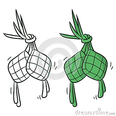 Ketupat or traditional food Vector Illustration