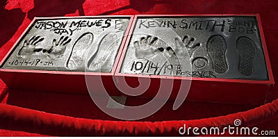 Kevin Smith And Jason Mewes Hand And Footprint Ceremony Editorial Stock Photo