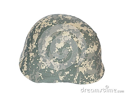 Kevlar helmet acu camouflage isolated Stock Photo