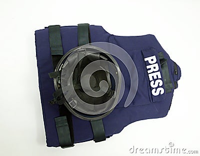 Kevlar helmet and ballistic vest Stock Photo