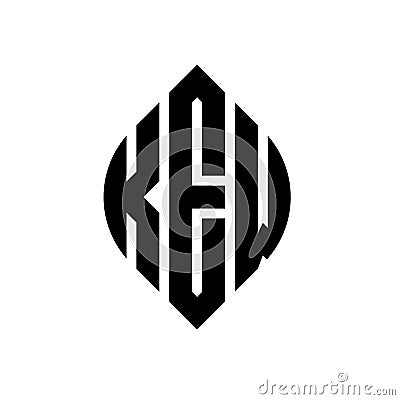 KEW circle letter logo design with circle and ellipse shape. KEW ellipse letters with typographic style. The three initials form a Vector Illustration