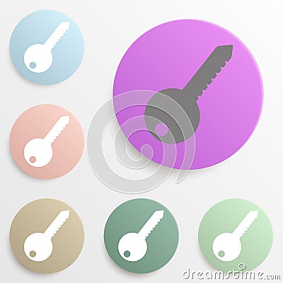 Key badge color set. Simple glyph, flat vector of web icons for ui and ux, website or mobile application Vector Illustration
