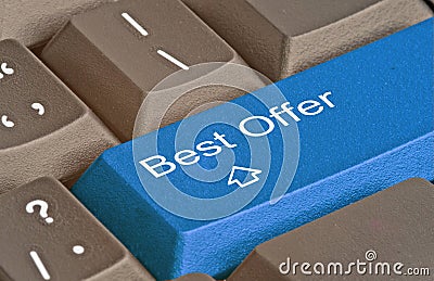 Key for best offer Stock Photo