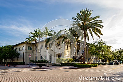 Key Biscayne Miami FL outdoor daytime scene with palm trees Stock Photo