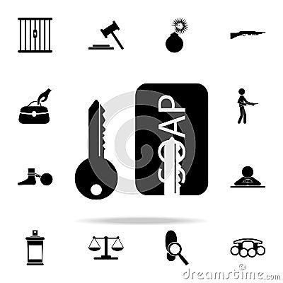 key copying with soap icon. Crime icons universal set for web and mobile Stock Photo