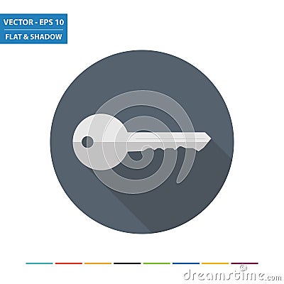 Key flat icon Vector Illustration