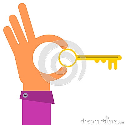 Key with hand Stock Photo