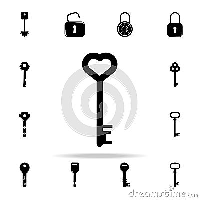 key with heart icon. lock and keys icons universal set for web and mobile Stock Photo