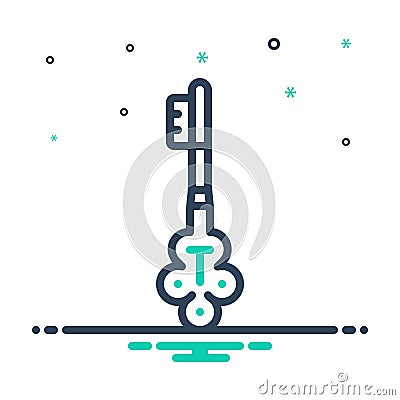 Mix icon for Key, clef and unlock Vector Illustration