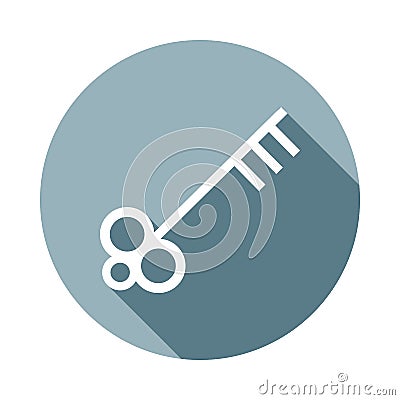 Key icon in Flat long shadow style. One of web collection icon can be used for UI, UX Stock Photo