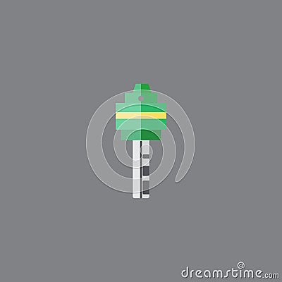 Key icon flat style green color. Vector. Illustration. Vector Illustration