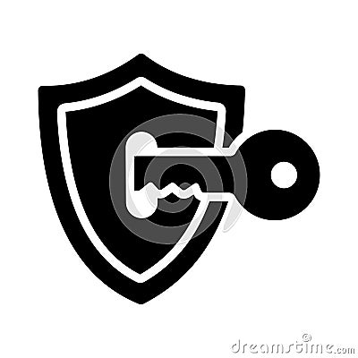 Key inside shield showing access security modern concept vector Vector Illustration