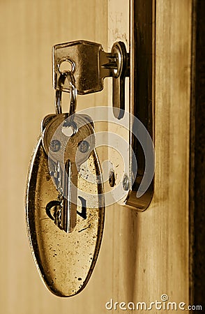 Key in keyhole Stock Photo