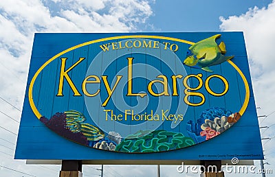 Key Largo welcome sign Editorial Stock Photo