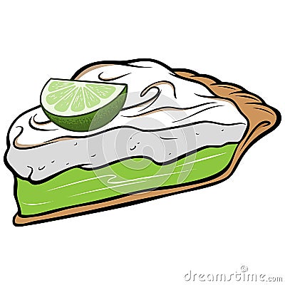 Key Lime Pie Vector Illustration