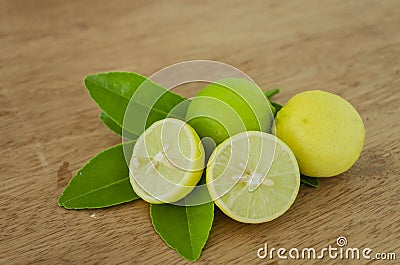 Key Limes And Leaves Stock Photo