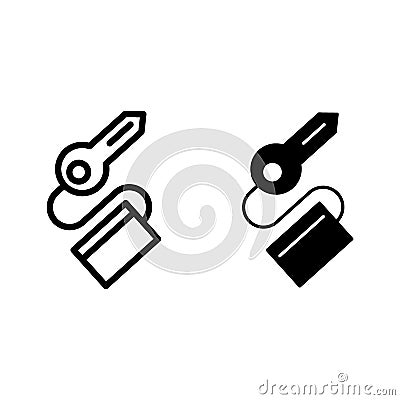 Key line and glyph icon. Passkey vector illustration isolated on white. Keychain with key outline style design, designed Vector Illustration