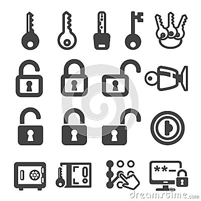 Key,lock icon set Vector Illustration