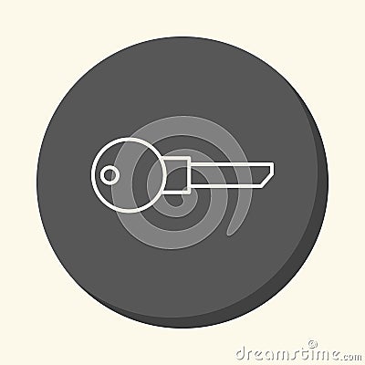 Key from the lock, round linear icon, simple color change Stock Photo