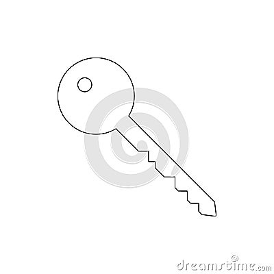 Key outline icon. Signs and symbols can be used for web, logo, mobile app, UI, UX Vector Illustration