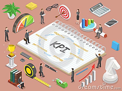 Key performance indicator flat isometric vector. Vector Illustration