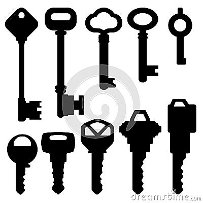 Key Silhouettes Vector Illustration