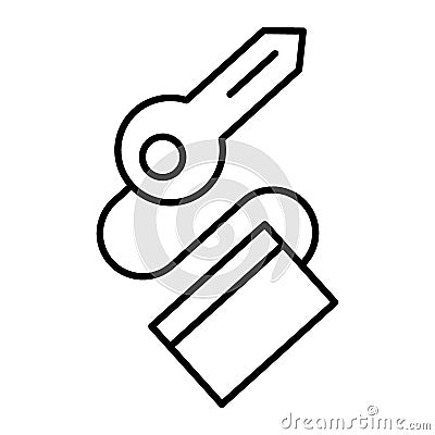 Key thin line icon. Passkey vector illustration isolated on white. Keychain with key outline style design, designed for Vector Illustration