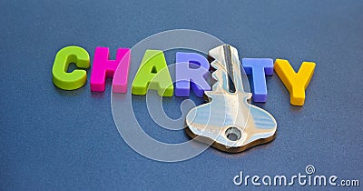 Key to charity Stock Photo