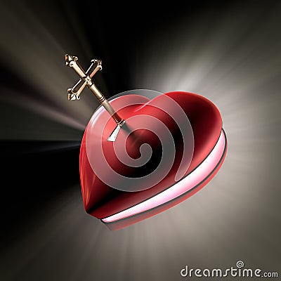 Key to the heart Stock Photo