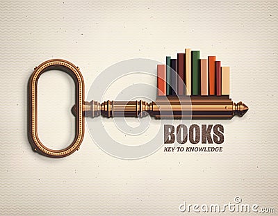 Key to Knowledge Vector Illustration