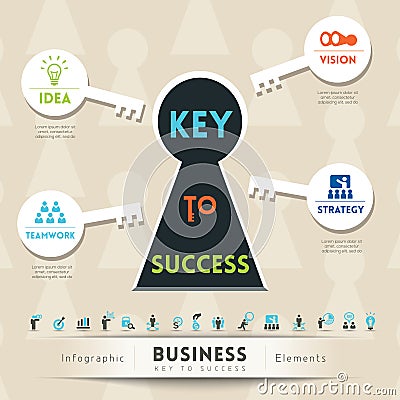 Key to Success in Business Illustration Vector Illustration