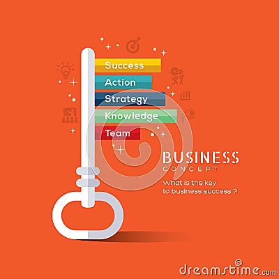 Key to success flat design concept illustration Vector Illustration