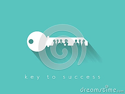 Key to success is in teamwork and communication business vector concept. Vector Illustration
