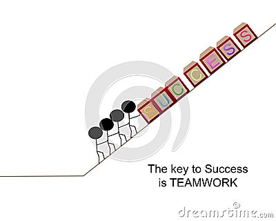 The key to success is teamwork Stock Photo