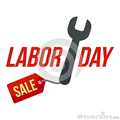 Key tool labor sale logo icon, flat style Cartoon Illustration