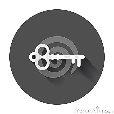 Key vector icon. Key flat illustration Vector Illustration