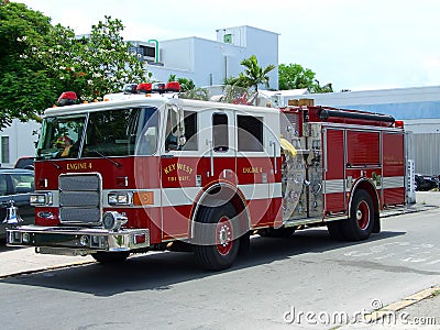 Key West fire brigade truck Stock Photo