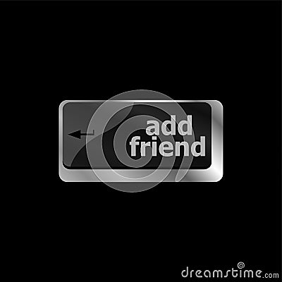 Keyboard with add friend button, social network concept Stock Photo