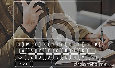 Keyboard Alphabet Computer Electronic Letter Concept Stock Photo