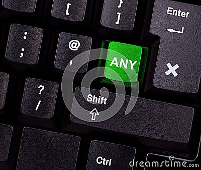 Keyboard with Any key Stock Photo