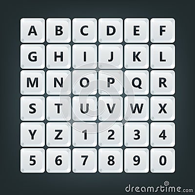Keyboard buttons alphabet Vector Illustration